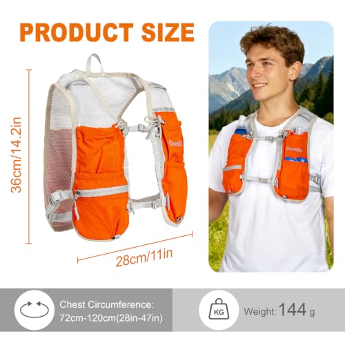 Running Vest for Women Lightweight Hydration Vest for Hiking Marathon Cycling Running Jogging - size: Orange, style: Only Running Vest