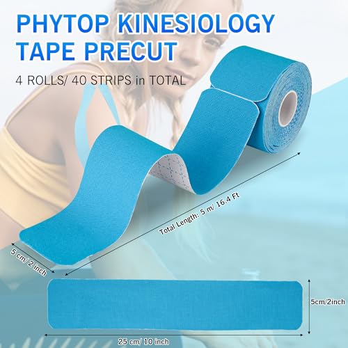 Athletic Kinesiology Tape Precut Strips, Mixed Colors K Knee Tape