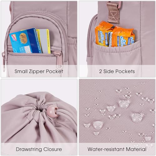 sportsnew 40oz Insulated Crossbody Water Bottle Sling Bag w/Phone Pocket - color: Pink