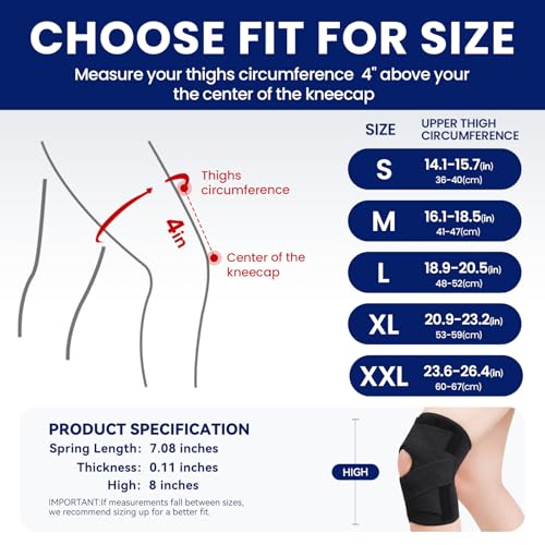JOMVD Knee Brace for Meniscus Tear, Knee Pain Relief, Arthritis, ACL&MCL - color: Black, size: XX-Large