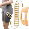 Wood Therapy Massage Tools，Handmade Wood Back Massage Roller Rope Tool,Maderoterapia Kit Body Sculpting Tools for Relax Muscles