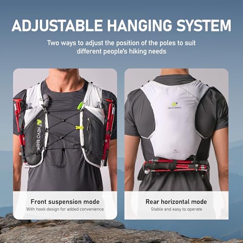 N NEVO RHINO 5L Running Vest, Water Vest Backpack with 2x500ml Soft Flasks - color: White, size: Medium