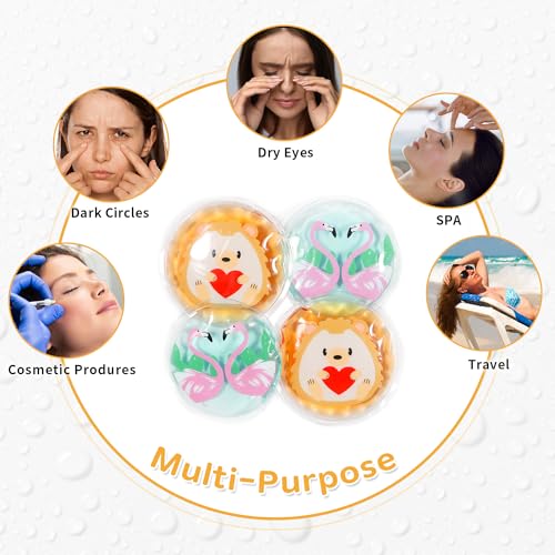 Hot and Cold Eye Pads, Reusable Eye Patches - color: Hedgehogs+red-crowned Cranes