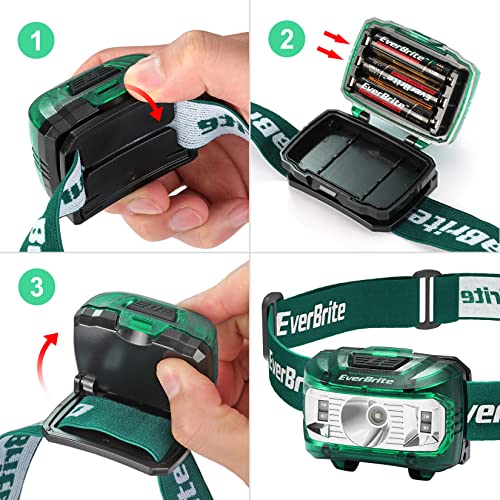 EverBrite Headlamp, 2 Pack LED Head Lamp for Kids & Adults, Red Light - color: Green