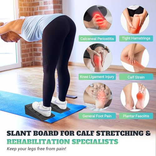 Squat Wedge Block, 960 LBS Weight Capacity, Slant Board for Calf Stretching - color: Classic&Black