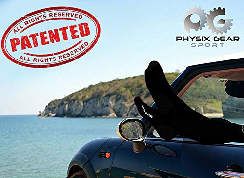 Physix Gear Compression Socks 20-30 mmHg - Men & Women - Running, Nurses, Shin Splints, Flight, Travel - color: Black, size: Large-X-Large