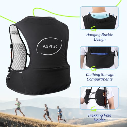 AGPTEK Hydration Running Vest with 2L Water Bladder for Men Women, Lightweight & Adjustable Running Vest for Runner Walking Hiking Marathon Cycling Jogging Trail Race - size: Large