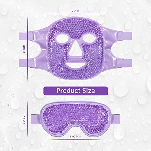ZNÖCUETÖD Cooling Mask Ice Pack for Face Eye, Hot Cold Compress for Face - color: Purple-#2