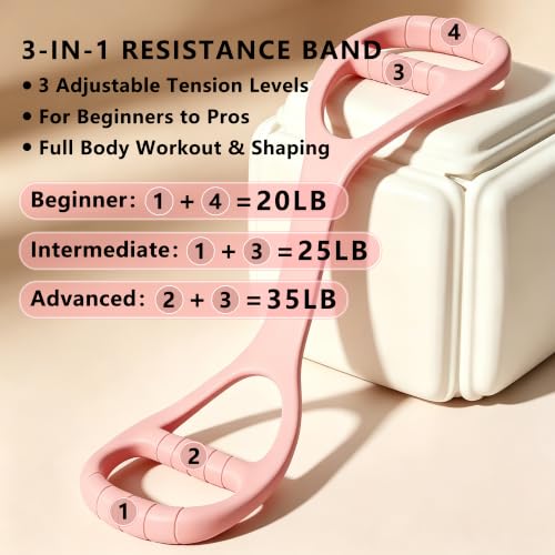 20/25/35lb Elastic Silicone Figure 8 Resistance Bands with Handles - color: Purple