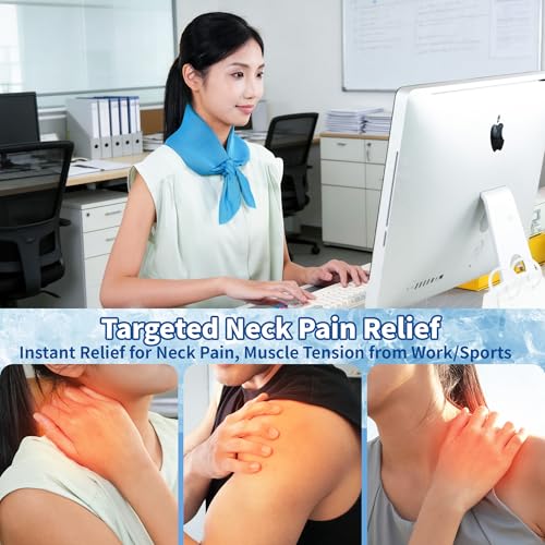 Widened Cooling Neck Wraps Long Lasting Neck Ice Pack Wrap - color: Blue