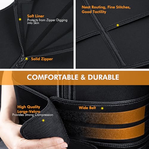 A+ Choice Sauna Vest Waist Trainer for Men - Mens Sauna Suit Double Sweat Belt Body Shaper for Gym Workout Exercise - size: M (Waist32"-34")