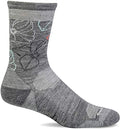 Sockwell Women's Petal Power Crew Moderate Graduated Compression Sock - color: Grey, size: Medium-Large