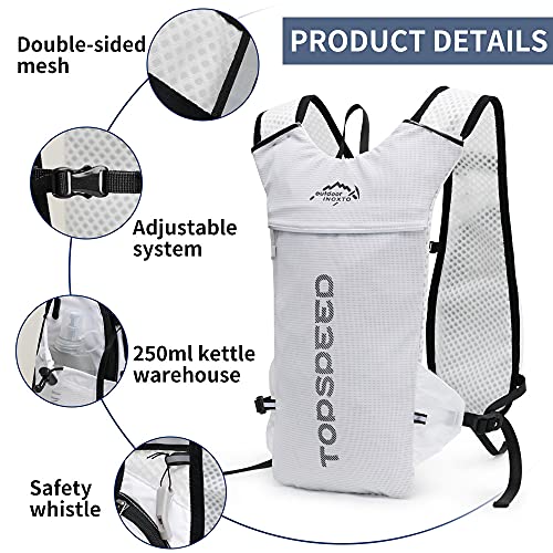 INOXTO Running Hydration Vest Backpack,Lightweight Insulated Pack with 1.5L Water Bladder Bag Daypack for Hiking Trail Running Cycling Race Marathon for Women Men - color: White