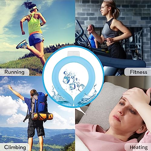 2 Pack Neck Cooling Tube with Insulated Cooling Bag, Reusable PCM Ice Ring - color: Blue*2