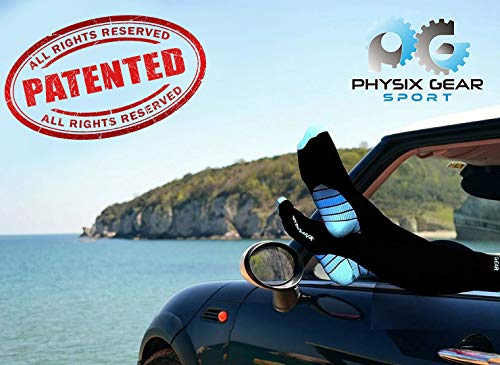 Physix Gear Compression Socks 20-30 mmHg - Men & Women - Running, Nurses, Shin Splints, Flight, Travel - color: Black/Blue, size: Small/Medium