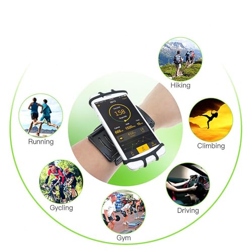 Wristband Cell Phone Holder, 360 Rotatable Running Forearm Armband for 4.7-6.7 Inch Smartphones, Compatible with iPhone 16 Pro/15/Pixel 9a/9 Pro/8a/Samsung Galaxy/Motorola Moto/Blu Phones (Blue)