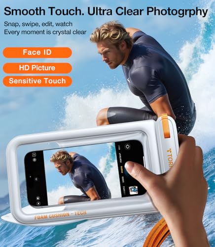 TORRAS IP68 Waterproof Phone Pouch Floating with Double Space 7.0", White - color: White