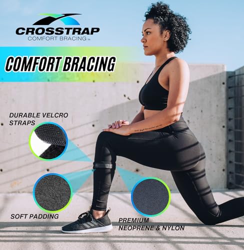 Calf & Shin Supports, Shin Splint Brace | Adjustable Neoprene Shin Splint & Leg Compression Support Strap | for Strains, Injuries, Pain - size: Large (2 Straps)