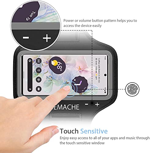 Running Armband for Google Pixel 11/10/9 Pro XL, 8/7/6 Pro (Black) - color: Black, size: Up to 6.8"