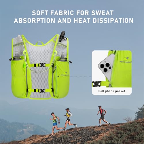 N NEVO RHINO Running Vest with 1.5L Water Bladder, Hydration Vest Pack - color: Yellow