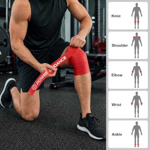 POWER GUIDANCE Muscle Floss Bands - Compression Bands - Mobility & Recovery Bands - for Improving Movement, Increasing Circulation & Reducing Soreness - color: Black and Red Combo (2)