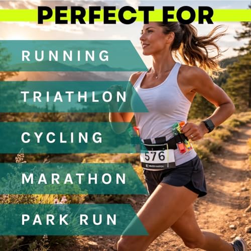 VeloChampion Triathlon Race Number Running Gel Belt, 2 Toggles, 1 Pack - style: 2 Toggle Belt