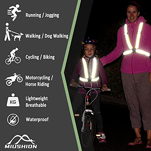 Reflective Vest - Running Vest Reflector, Reflective Running Vest with Safety Straps, High Visibility Reflector - color: A2-6pcs Green Kit