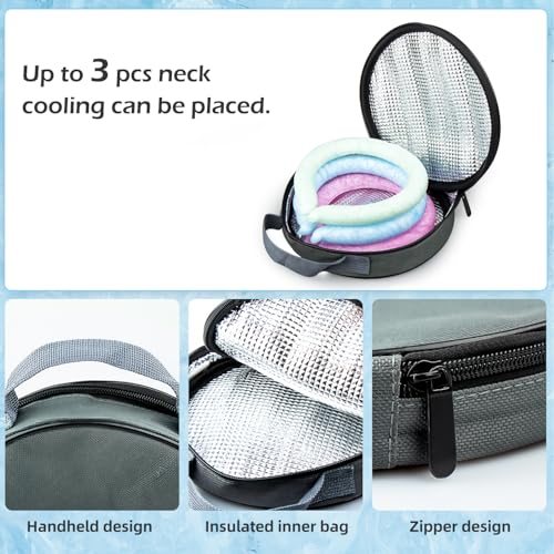 2PCS Neck Cooling Tube with Insulated Bag, Reusable Ice Ring Coolers Wearable Body Cooling Products, Neck Coolers for HotWeather - color: Blue*2