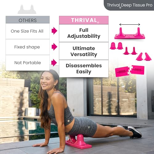 Thrival Deep Tissue Pro, Psoas Muscle Release Tool, Patented, Pink - color: Pink, size: Thrival Deep Tissue Pro