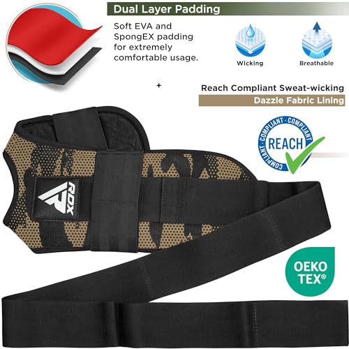 RDX Yoga Stretching Strap, Ankle Ligament Stretcher Belt with Loops Ligament Stretch Band, Fitness Leg Stretcher for Plantar Fasciitis, Foot Stretch Assist for Hamstring, Flexibility Exercise - color: Camo Peach