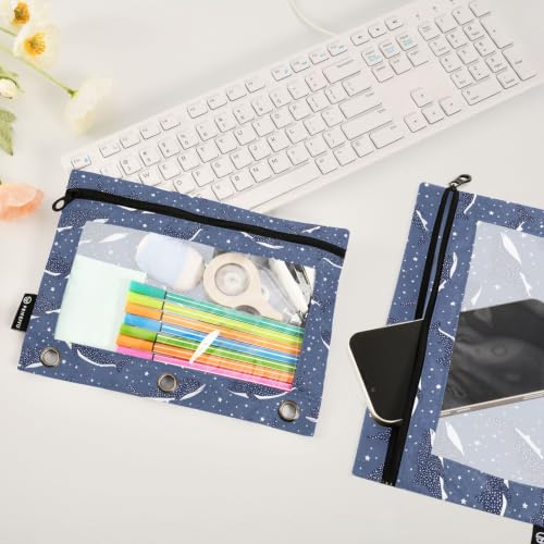 Whale Sharks Pencil Pouches for 3 Ring Binder 2 Pack - color: Whale Sharks