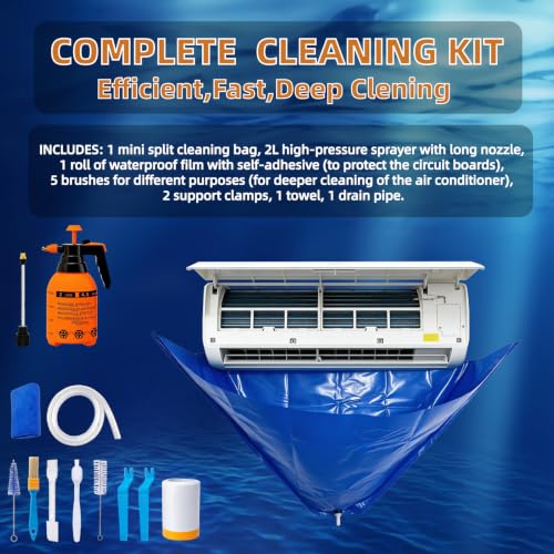 Mini Split Cleaning Kit - Reusable Mini Split Cleaning Bag - Fits 38-48in - size: Large