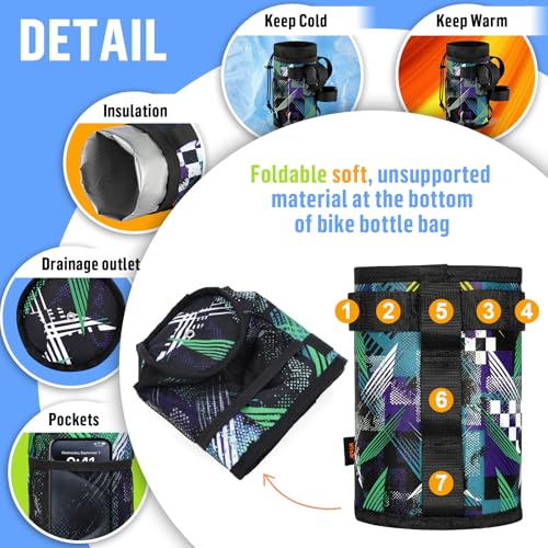 Ultra Thin Bike Water Bottle Holder for Handlebar 24-32 oz Bike Cup Holder with Removable Fastener Straps Bike Bottle Holder for Mountain Bike, Road Bike, eBike, Scooter (Purple Comic) - color: 24-32oz, Lightweight Purple Comic