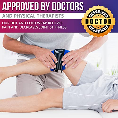Ice Pack Wrap with Elastic Strap by Kinetic Labs - Hot Cold Gel Pack for Injuries - Reusable Ice Pack for Neck Foot Ankle Head Wrist Leg Shoulder Arm Thigh Knee Surgery (Regular)