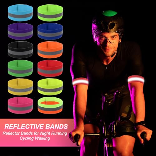 PATIKIL Reflective Bands for Wrist Arm Ankle Leg High Visibility Band - color: Navy Blue