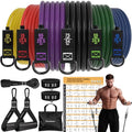 READAEER Resistance Bands, 10-150 LBS Exercise Bands with Handles, Ankle Straps & Door Anchor, Adjustable Workout Bands for Full Body Strength Training, Home, Gym & Travel - size: 25-300LBS
