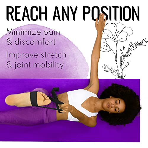 TECEUM 2 IN 1 Yoga & Mat Strap for Stretching – Cotton – 6/8/10 ft - color: Black, size: 10 ft