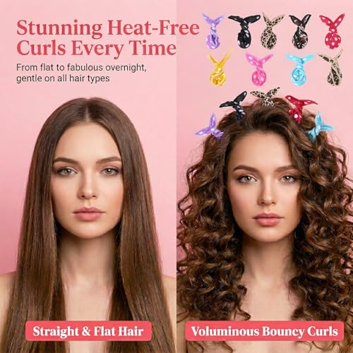 24 Pcs Hair Curler Rollers DIY Night Sleep Foam Hair Styling Tools Flexible Soft Satin Sponge Rollers Overnight Pillow Sponge Curler for Heatless Women Tousle Curly Hairstyle No Heat