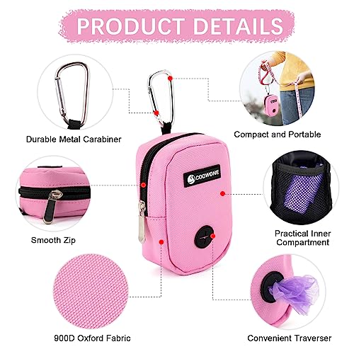 Dog Treat Pouch Dog Poop Bag Holder For Leashes, Pets Snack Container With Inner Mesh Bag, Puppy Supplies Perfect For Training And Walking - Hands Free Dog Waste Bag Dispenser -Dog Travel Accessories - color: Pink