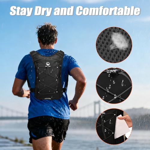 Running Vest with 2L Leakproof Water Bladder, Chest Pack for Hunting with Insulated Compartment for Men & Women Running, Cycling, Camping, Hiking, Skiing