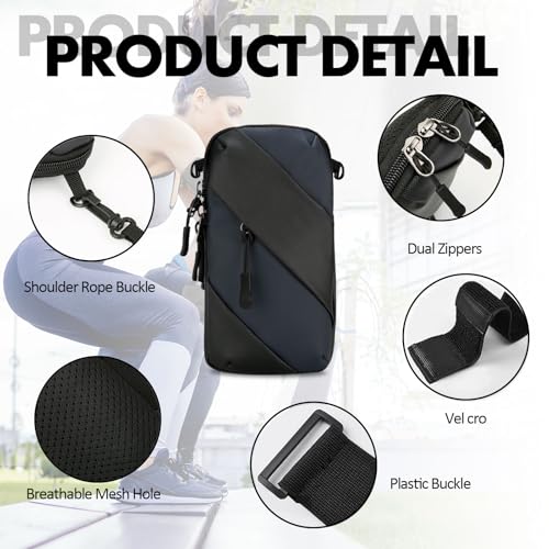 Phone Holder for Running Armband,Small Crossbody Shoulder Holsters Bag with Arm Bands for Women Men Kids,Fits iPhone 15 14 13 12 11 Pro Max Xs Xr 8 7 6S 6 Plus SE Mini Galaxy Workout,Exercise Arm Bag - color: Blue