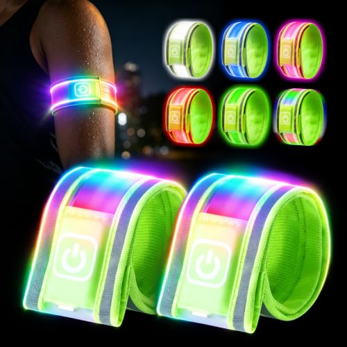 Rechargeable LED Armband 2-Pack, Running Lights for Runners