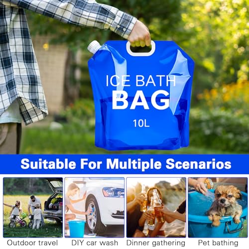 4 Pack Ice Bath Bags Reusable, Large Capacity Cold Plunge Ice Bath Accessories, Portable Bathtub Freezer Water Bags for Ice Baths at Home - color: 10L/2.6 Gallon -4Pcs