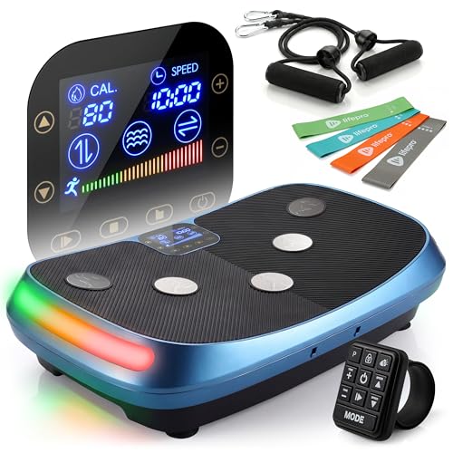 Lifepro Rumblex 4D Vibration Plate Exercise Machine with 7 Training Modes - color: Blue, size: Standard