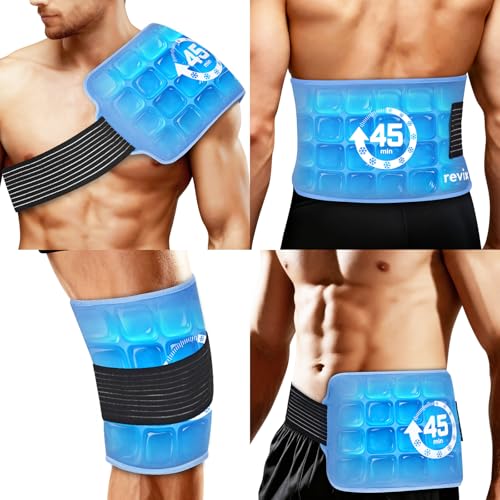 REVIX Large Ice Packs for Injuries Reusable, 45-Min Cold Therapy, 16 × 9" - size: Large 16 × 9 Inch