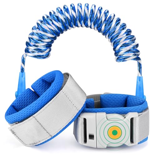 Accmor Anti Lost Wrist Link with Induction Lock, Upgraded Toddler Leash, Reflective Kids Wrist Leash for Baby, Child Walking Wristband Leashes with Magnetic Unlock Design for Boys, Dark Blue (6.5ft) - color: Dark Blue