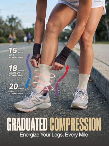 Coolmax Running Socks for Women Stay Dry Cloud Cushioned Compression - color: Mix Pink, size: 5-8