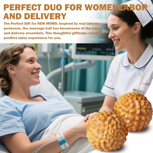 2pcs Wooden Massage Balls for Labor, Acupressure & Hand Massage