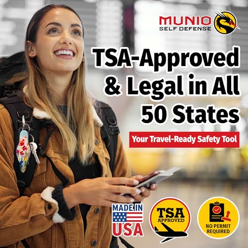 MUNIO Self Defense Keychain – Lightweight, Stylish & Portable Safety Tool for Women & Men – Non-Lethal Kubotan, Easy to Use - color: Painted Bloom