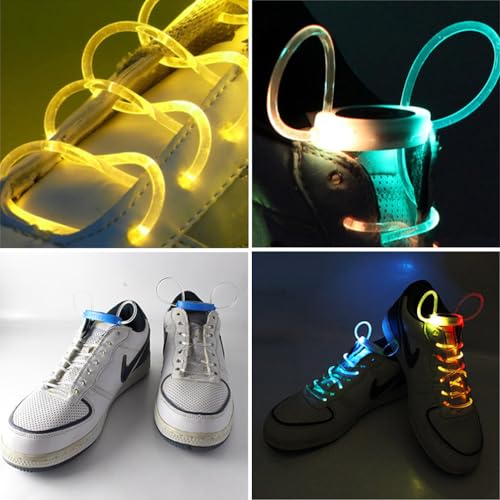 Luwint Fun LED Shoe Laces, Colorful Glow in The Dark with 3 Flash Modes, Light Up Shoelaces for Rave Party Dance Skate Accessories